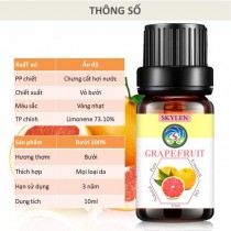 [HCM]Tinh Dầu Bưởi SKYLEN Dưỡng Tóc Giảm Căng Thẳng Xông Hương Khuếch Tán Điều Hòa Không Khí Kháng khuẩn Làm Sạch Tự Nhiên 10ML