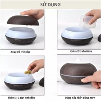 Máy xông khuếch tán hương thơm tinh dầu bí ngô vân gỗ tối